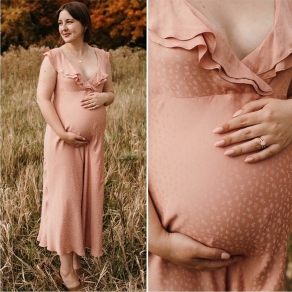 Hatch The Emily Blush Bohemian Floral Size 3 Maternity Dress L - Picture 4 of 13
